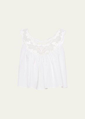 Poplin and Lace Crop Top