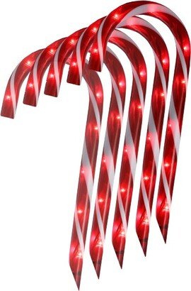 Northlight Set of 10 Lighted Outdoor Candy Cane Christmas Pathway Markers 12