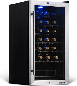 Freestanding 27 Bottle Compressor Wine Fridge in Stainless Steel, Adjustable Chrome Racks and Exterior Digital Thermostat