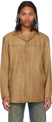 Tan L-Nico Leather Jacket