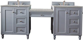 James Martin Vanities Copper Cove Encore 86 Doule Vanity Set, Silver Gray