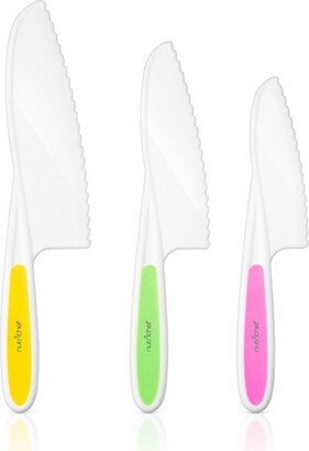 3-Piece Nylon Kitchen Baking Knife Set - Children's Cooking Knives, Serrated Edges, BPA-Free Kids' Knives