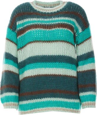 Chunky-Knit Striped Crewneck Jumper