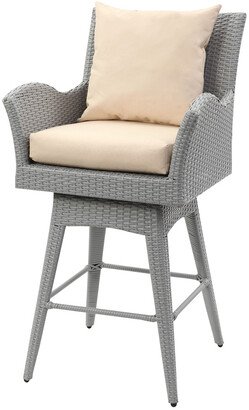 Hayes Outdoor Wicker Swivel Armed Counter Stool