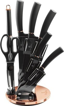 Berlinger Haus Berlinger Haus 8-Piece Knife Set w/ Acrylic Stand Black Rose Gold Collection-AA