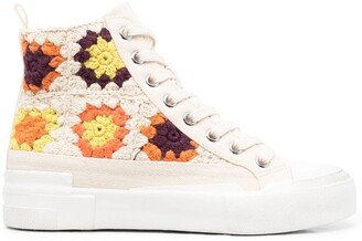 Crochet High-Top Sneakers