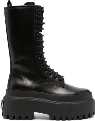 Platform Leather Combat Boots-AA