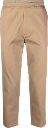 Elasticated-Waist Tapered Trousers-AN