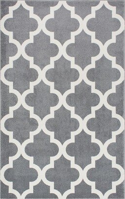 4'x6' Meeker Trellis Area Rug Gray