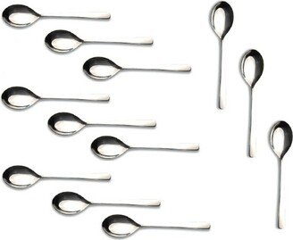 12Pc Bistro Dinner Spoon 11, Stainless Steel, Ergonomic Handle