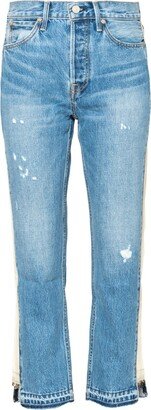 Noend Denim Claude High Rise Straight Crop Jeans In Route