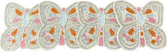 Maison Mm Hand Beaded Butterfly Coaster Set Of Four In Cream, Blush & Orange