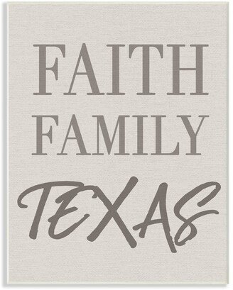 Faith Family Texas Typography Wall Plaque Art, 10 x 15