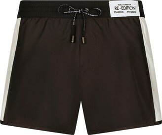 Short Swim Trunks with Contrast Bands