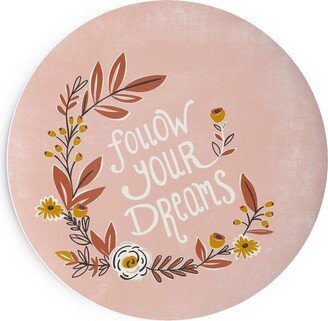 Salad Plates: Follow Your Dreams - Pink Salad Plate, Pink