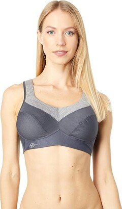 Panalp Merino Wool Wicking Sports Bra 5555 (Anthracite/Melange) Women's Bra