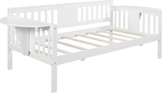 IGEMAN Twin Size Simple Daybed with 2 Shelf Table for Small Bedroom City Aprtment Dorm