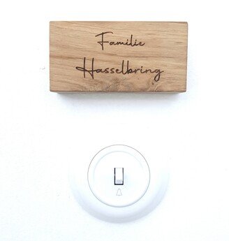 Door Sign Wood, Bell Name Plate, Small Tag Made Of Solid Oak - 3