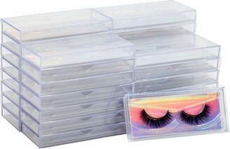 Stockroom Plus 30-Pack Holographic Silver Empty Lash Boxes for False Eyelashes, Lash Cases Empty Bulk Wholesale with Paper Card, 4.4 x 2 In