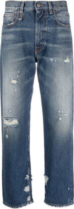 Distressed High-Waist Jeans-AD