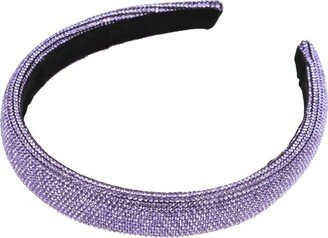 Unique Bargains Women's Simplicity Rhinestone Wide-brimmed Headband 1 Pc Purple