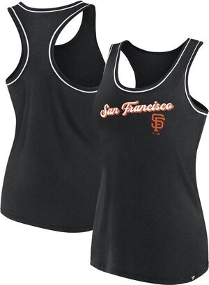 Women's Branded Black San Francisco Giants Wordmark Logo Racerback Tank Top