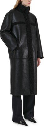 Tilly Reversible Faux Shearling & Faux Leather Long Coat