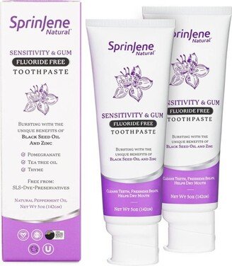 SprinJene Natural Sensitivity & Gum Fluoride Free Toothpaste - 5oz/2ct