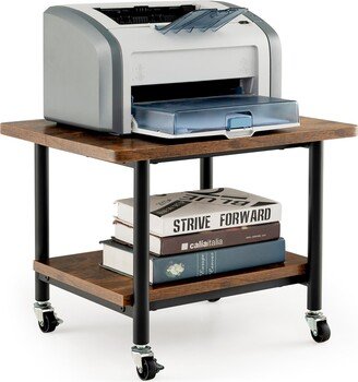 2-Tier Rolling Under Desk Printer Cart Machine Stand Storage - See Details