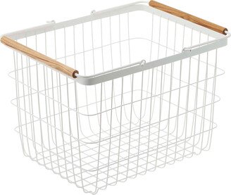 Yamazaki Medium Steel Wire Laundry Basket White