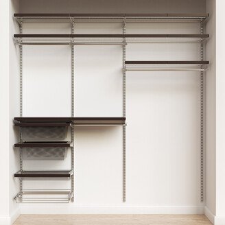 Elfa Decor 7' Reach-In Closet Platinum and Walnut