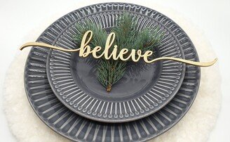 Believe Place Cards, Custom Christmas Cards, Personalized Dinner Setting, Winter Wedding Table Decor, Merry Holly Jolly