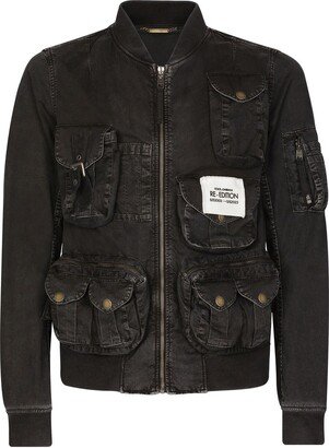 Multiple-Pockets Leather Jacket