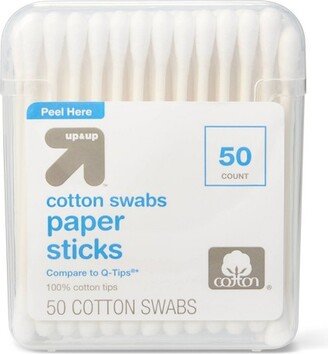 Cotton Swabs Paper Sticks - 50ct - up & up™