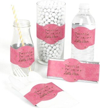 Big Dot Of Happiness Pink Twinkle Twinkle Little Star - Party Diy Wrapper Favors and Decor - 15 Ct