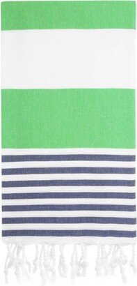 Harpo Green Navy Turkish Beach & Bath Towels - Citizens Of The Collection Striped Baby Shower Wedding Bachelorette Party Gift