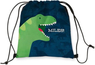 Drawstring Backpacks: Dinosaur Head Drawstring Backpack