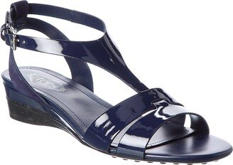 Tod’S Patent & Suede Wedge Sandal