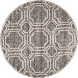 Amherst AMT411 5' x 5' Round Area Rug - Grey/Light Grey