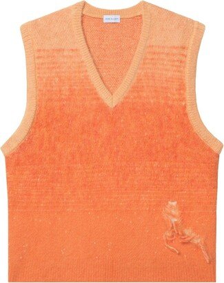 gradient-effect V-neck vest