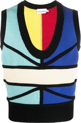 Colour-Block Knitted Vest