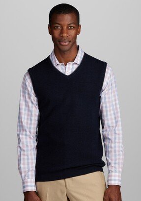 Big & Tall Men's Tailored Fit Micro Texture V-Neck Sweater Vest