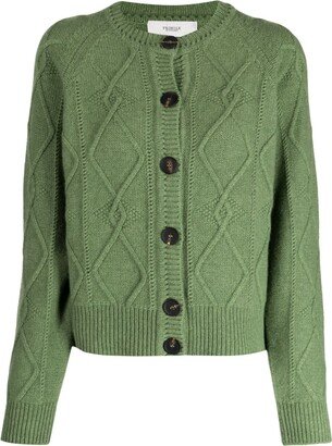 Chunky-Knit Wool-Cashmere Blend Cardigan