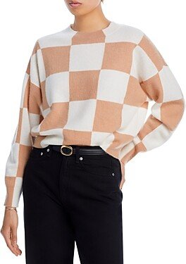 Cashmere Check Pattern Brushed Cashmere Sweater - 100% Exclusive