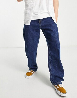 landon loose tapered fit jeans in blue wash