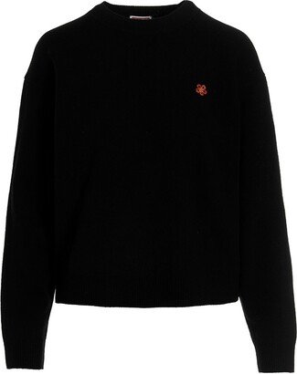 Logo Intarsia-Knitted Crewneck Jumper-AB