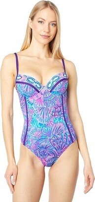 Palma One-Piece (Turquoise Oasis Shelleidoscope) Women's Swimsuits One Piece