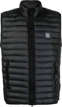 Compass-patch quilted gilet-AC