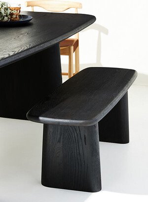 Kalle Sculptural Oak Dining Bench-AA