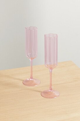 Fazeek - Wave Set Of Two Flute Glasses - Pink